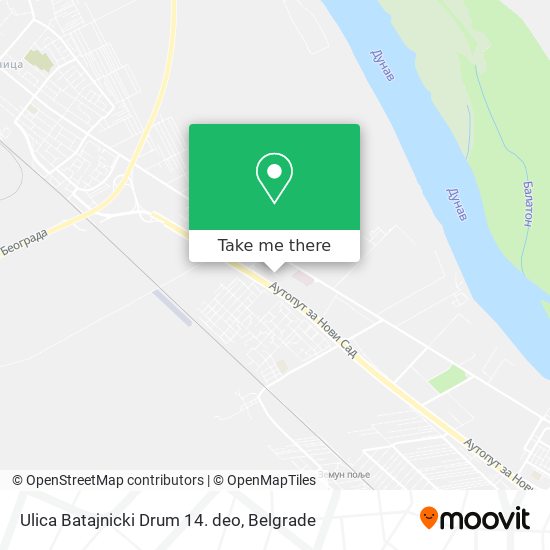 Ulica Batajnicki Drum 14. deo map