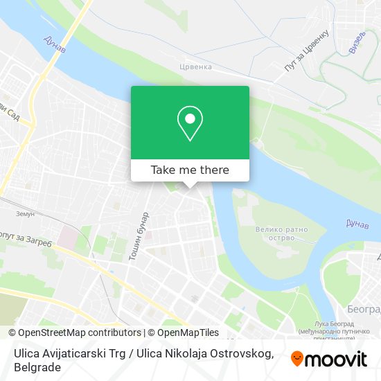 Ulica Avijaticarski Trg / Ulica Nikolaja Ostrovskog map