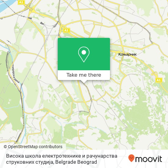 Висока школа електротехнике и рачунарства струковних студија map