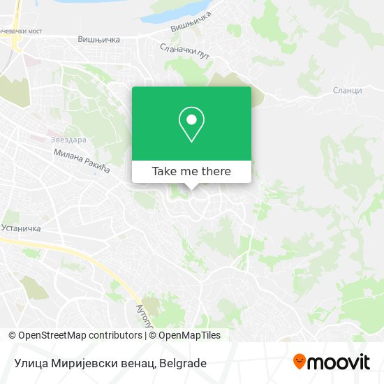 Улица Миријевски венац map