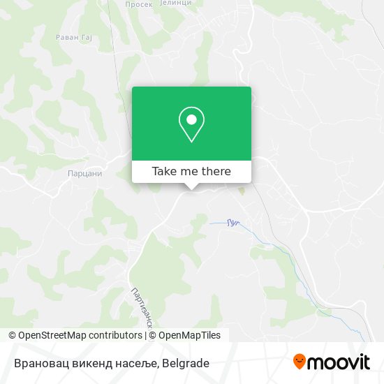 Врановац викенд насеље map