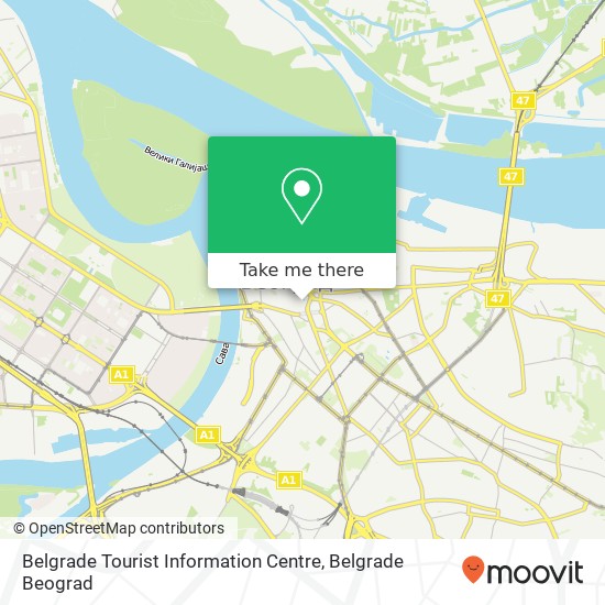 Belgrade Tourist Information Centre map