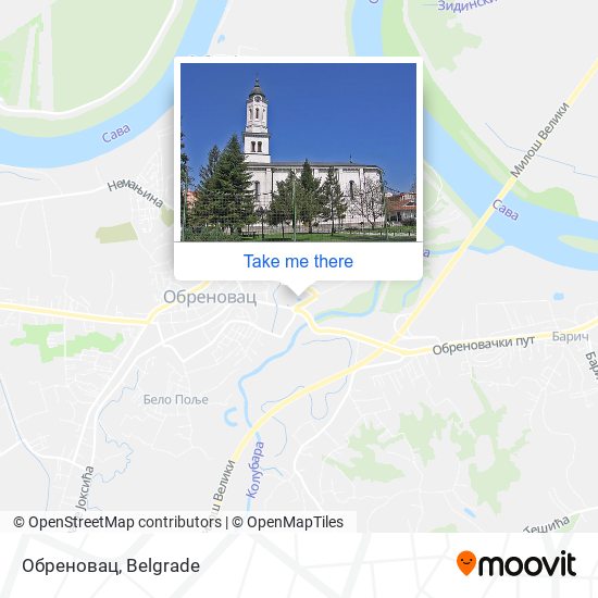 Обреновац map