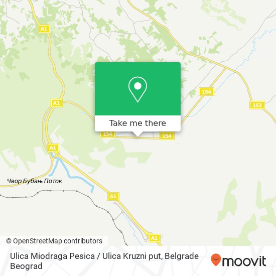 Ulica Miodraga Pesica / Ulica Kruzni put map