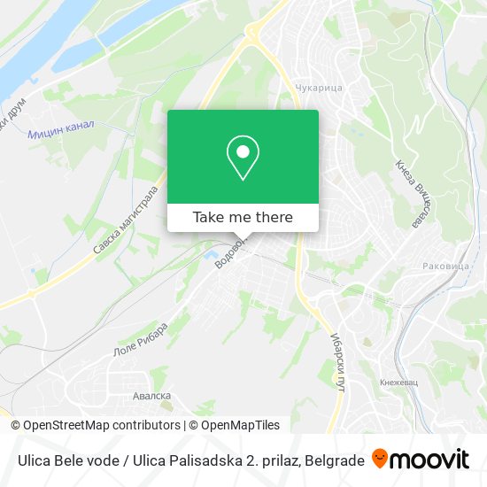 Ulica Bele vode / Ulica Palisadska 2. prilaz map