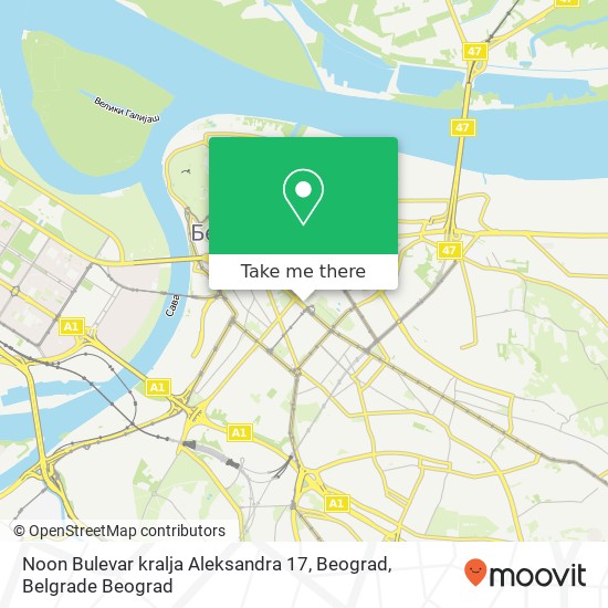 Noon Bulevar kralja Aleksandra 17, Beograd map