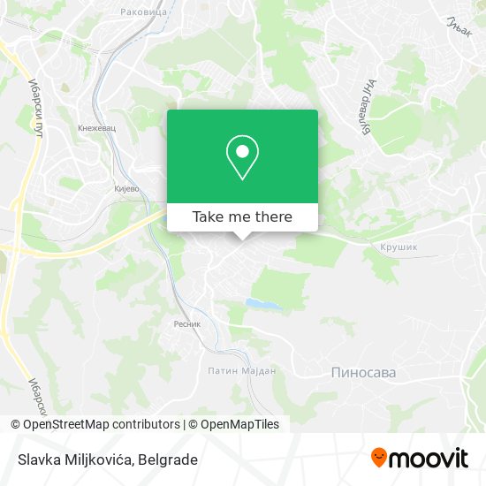 Slavka Miljkovića map