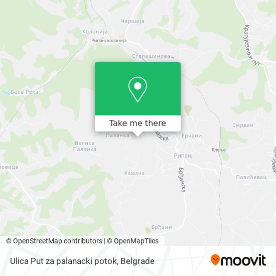 Ulica Put za palanacki potok map