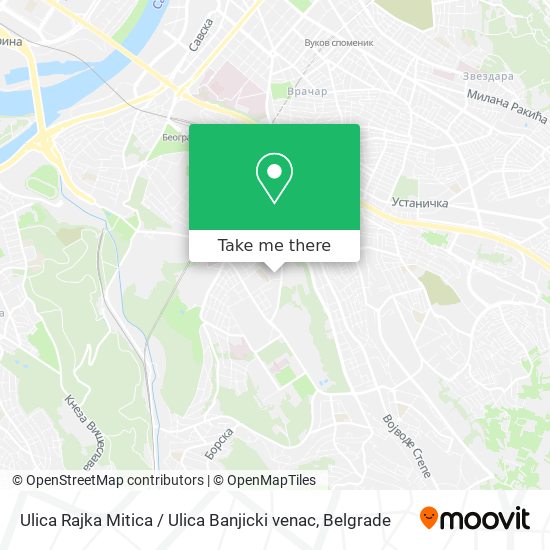 Ulica Rajka Mitica / Ulica Banjicki venac map