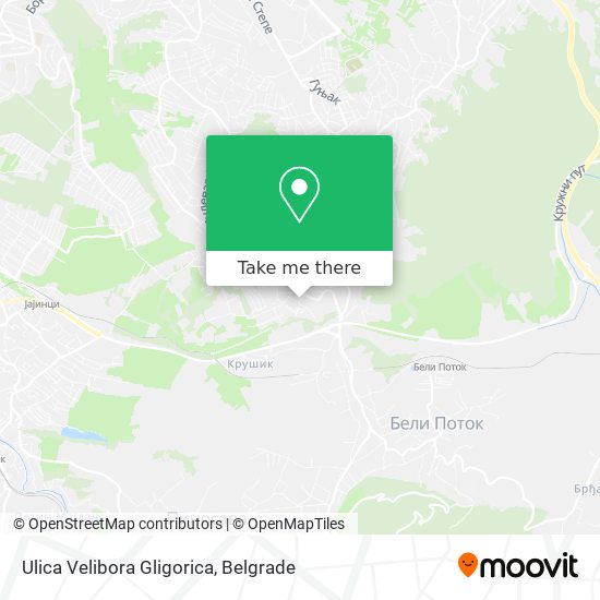 Ulica Velibora Gligorica map