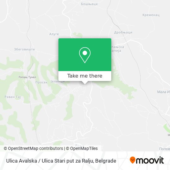 Ulica Avalska / Ulica Stari put za Ralju map