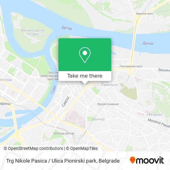 Trg Nikole Pasica / Ulica Pionirski park map