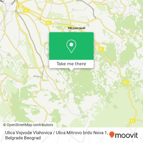 Ulica Vojvode Vlahovica / Ulica Mitrovo brdo Nova 1 map