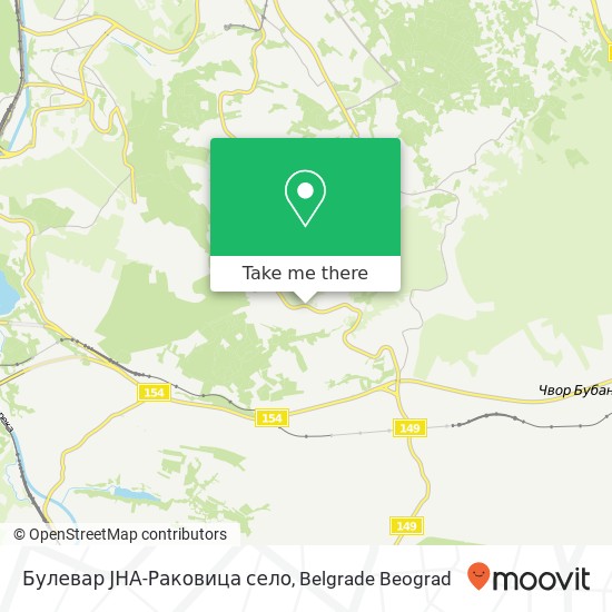 Булевар ЈНА-Раковица село map