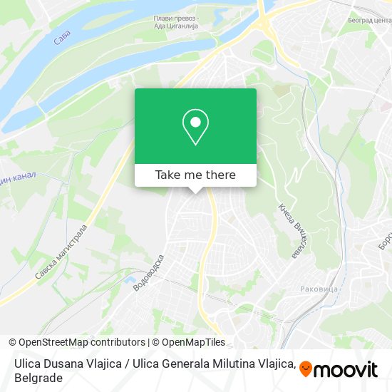 Ulica Dusana Vlajica / Ulica Generala Milutina Vlajica map