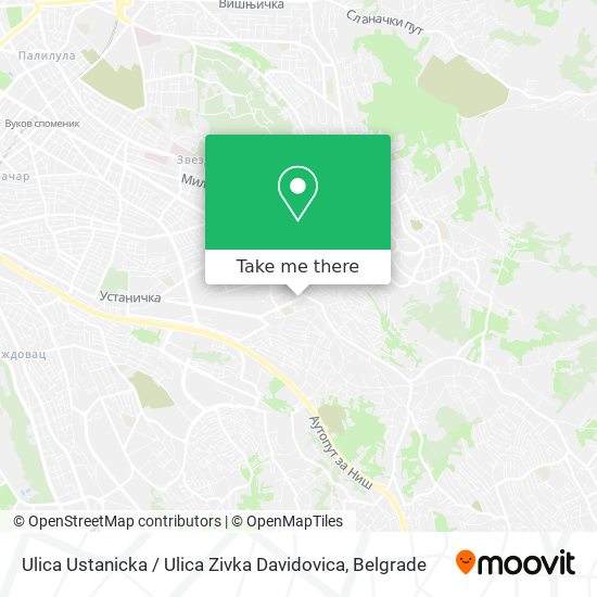 Ulica Ustanicka / Ulica Zivka Davidovica map