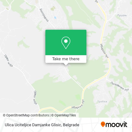 Ulica Uciteljice Damjanke Glisic map