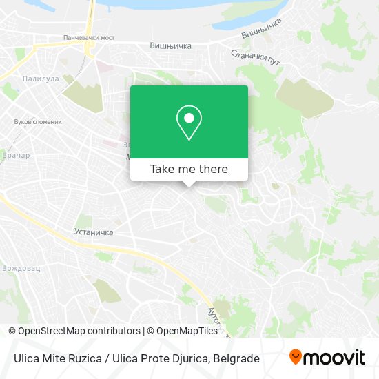 Ulica Mite Ruzica / Ulica Prote Djurica map
