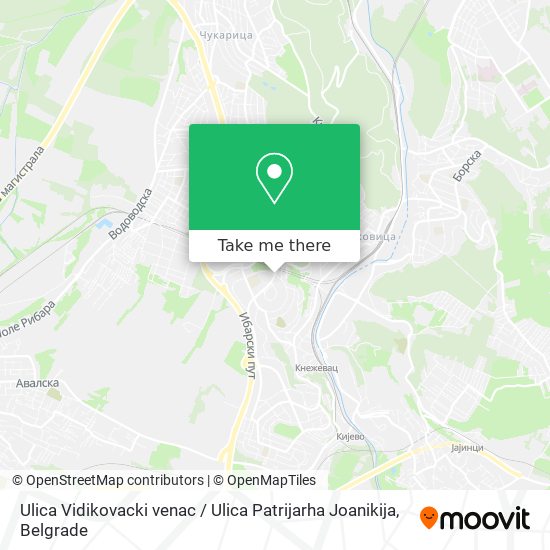 Ulica Vidikovacki venac / Ulica Patrijarha Joanikija map