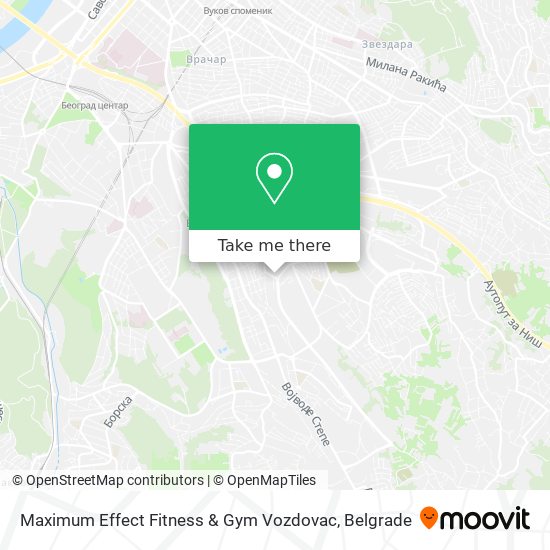 Maximum Effect Fitness & Gym Vozdovac map