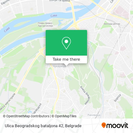 Ulica Beogradskog bataljona 42 map