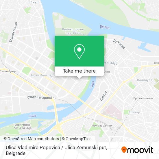 Ulica Vladimira Popovica / Ulica Zemunski put map