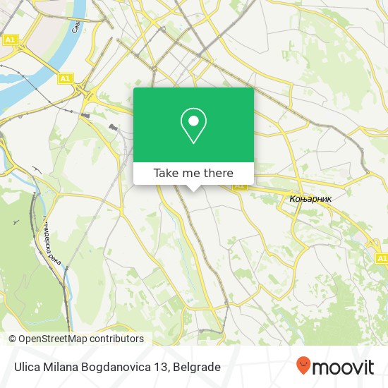 Ulica Milana Bogdanovica 13 map