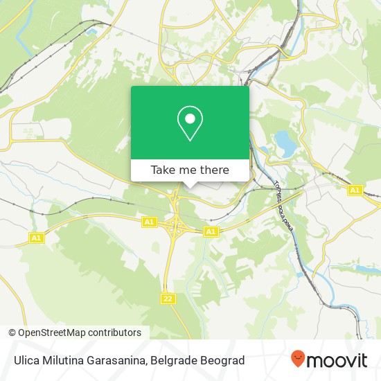 Ulica Milutina Garasanina map