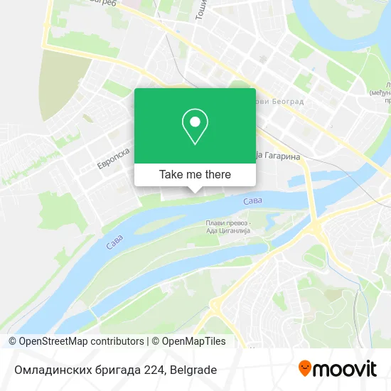 Омладинских бригада 224 map