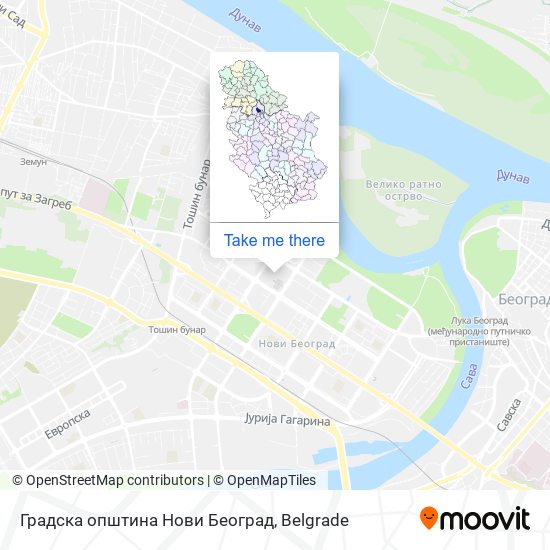 Градска општина Нови Београд map