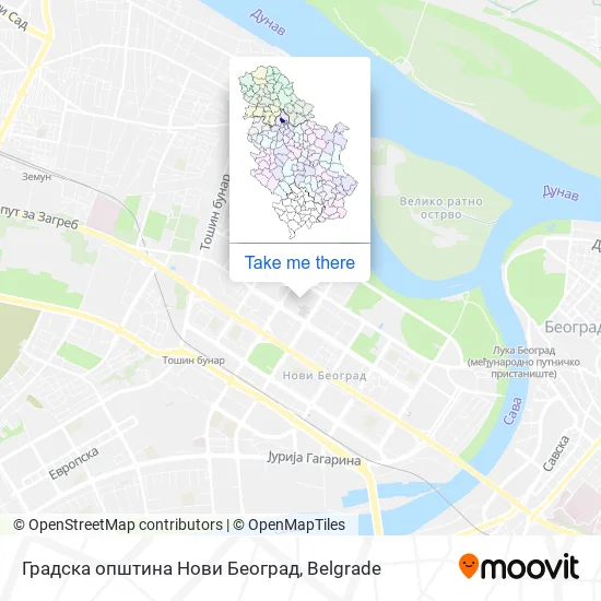 Градска општина Нови Београд map