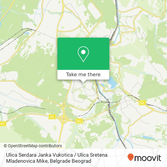 Ulica Serdara Janka Vukotica / Ulica Sretena Mladenovica Mike map