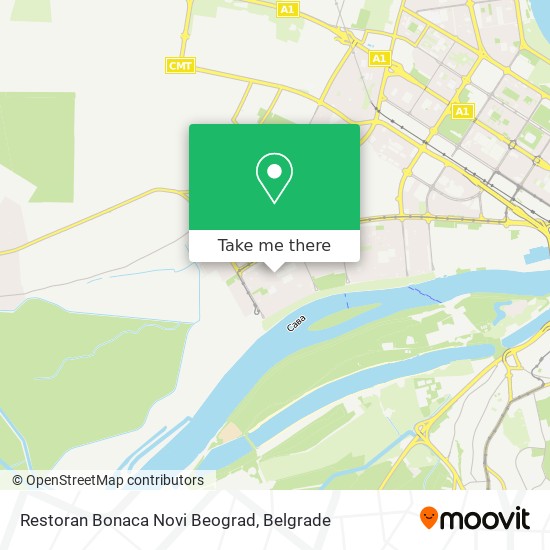 Restoran Bonaca Novi Beograd map