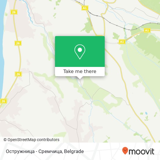 Остружница - Сремчица map