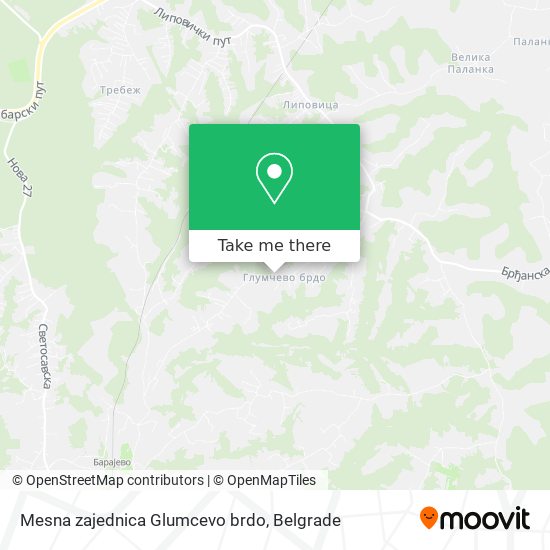 Mesna zajednica Glumcevo brdo map