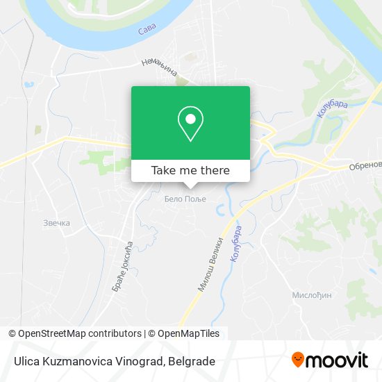 Ulica Kuzmanovica Vinograd map