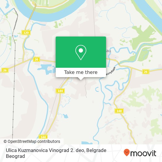 Ulica Kuzmanovica Vinograd 2. deo map