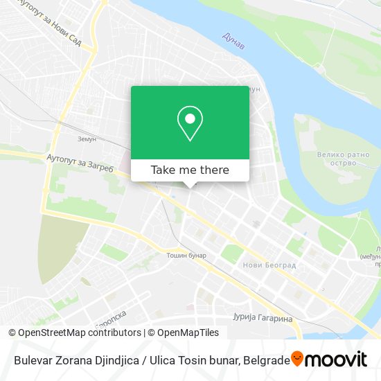 Bulevar Zorana Djindjica / Ulica Tosin bunar map