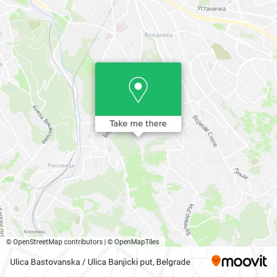 Ulica Bastovanska / Ulica Banjicki put map
