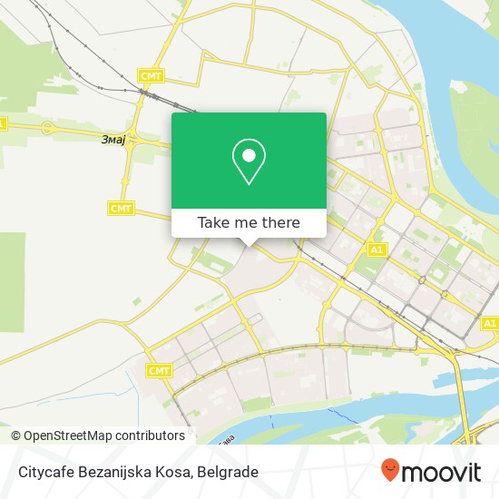 Citycafe Bezanijska Kosa map