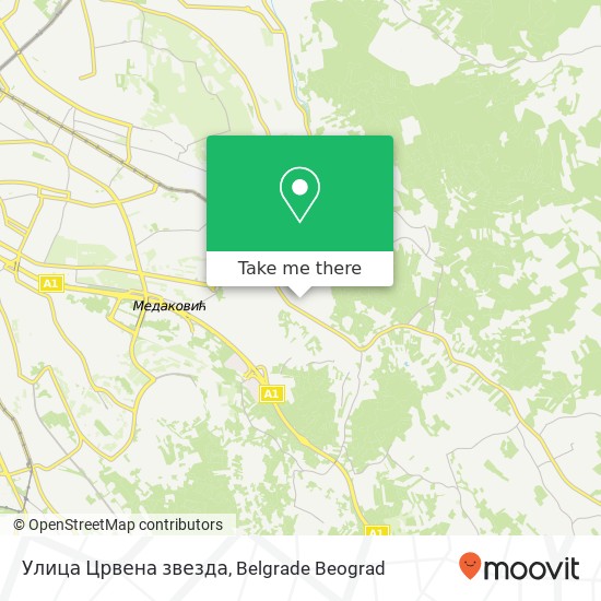 Улица Црвена звезда map