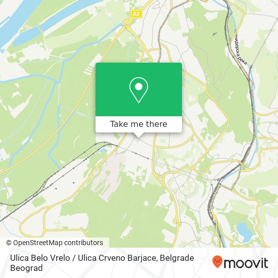 Ulica Belo Vrelo / Ulica Crveno Barjace map