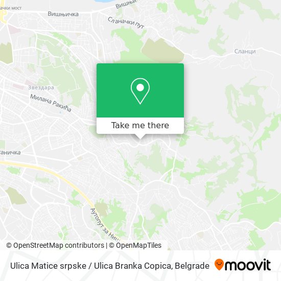 Ulica Matice srpske / Ulica Branka Copica map