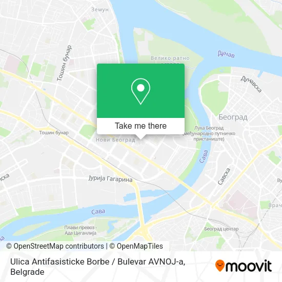 Ulica Antifasisticke Borbe / Bulevar AVNOJ-a map