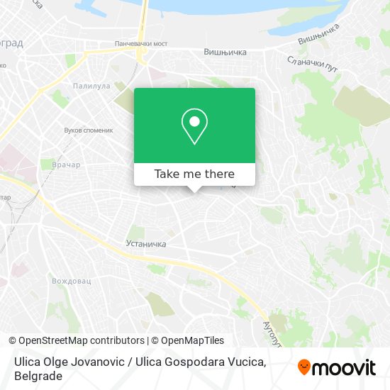 Ulica Olge Jovanovic / Ulica Gospodara Vucica map