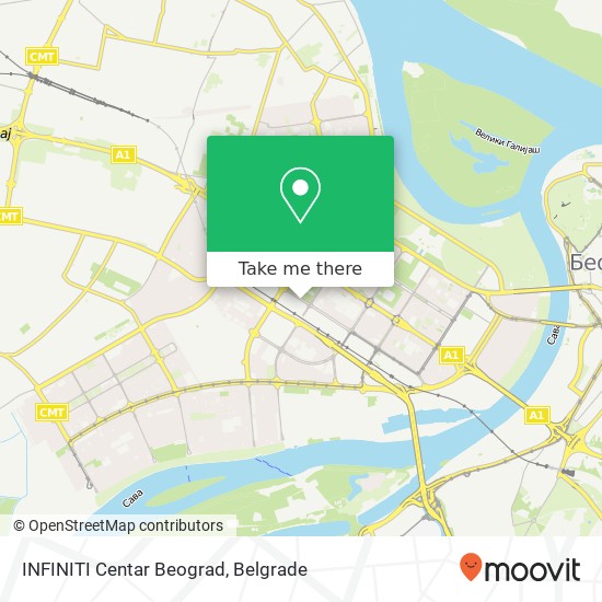 INFINITI Centar Beograd map