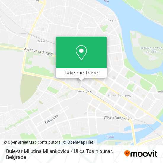 Bulevar Milutina Milankovica / Ulica Tosin bunar map