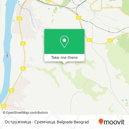 Остружница - Сремчица map