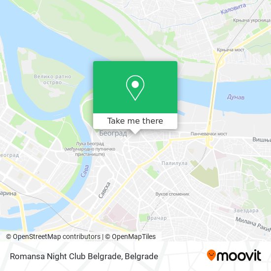 Romansa Night Club Belgrade map