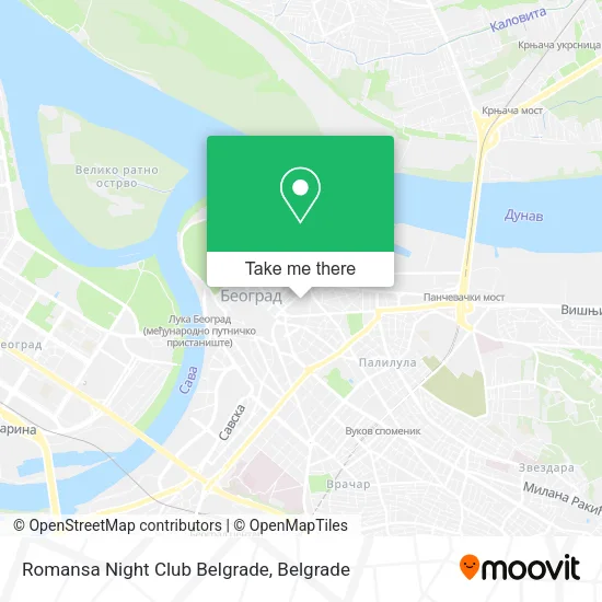 Romansa Night Club Belgrade map